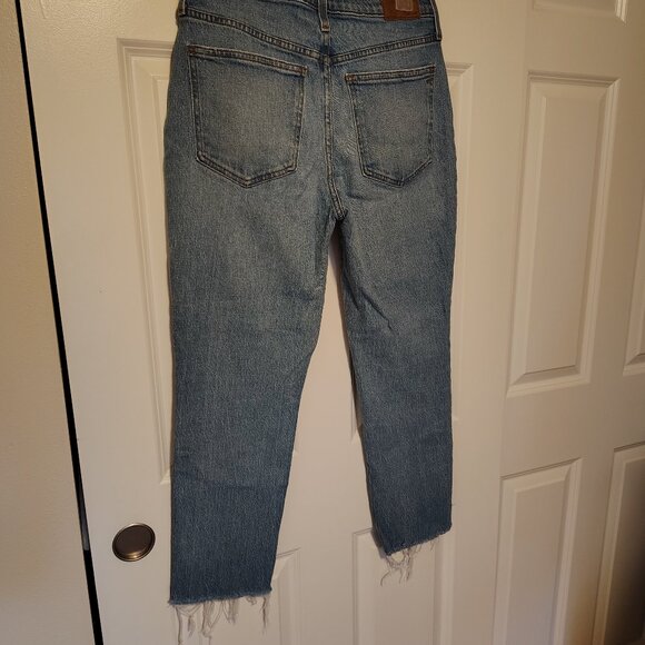 Madewell The Perfect Vintage Jean Distressed Cropped Pant Fringe Hemline - Picture 10 of 12
